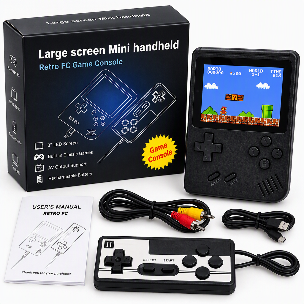 3" Large Screen Mini Handheld Game Console with Controller
