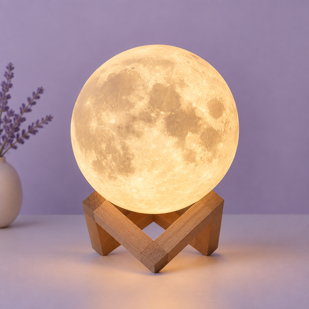 3D Moon Lamp (16 Colours, Touch Control)